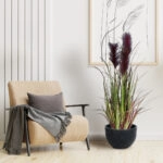 BLOODY PAMPAS GRASS 20109 Τεχνητό Διακοσμητικό Φυτό Αιματόφυλλο Γρασίδι της Πάμπας Υ85cm