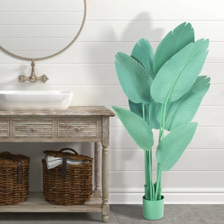 TURQUOISE STRELITZIA 20368 Τεχνητό Διακοσμητικό Φυτό Τιρκουάζ Στερλίτσια Υ120cm - Τεχνητες Στρελιτσιες (Πουλι παραδεισου) Sticky 3
