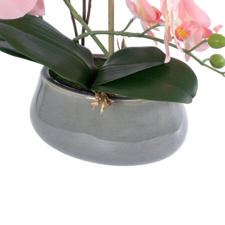 SALMON PINK ORCHID 21122 Διακοσμητικό Φυτό Ροζ-Πορτοκαλί Ορχιδέα Υ43cm - Τεχνητες Ορχιδεες Sticky 2