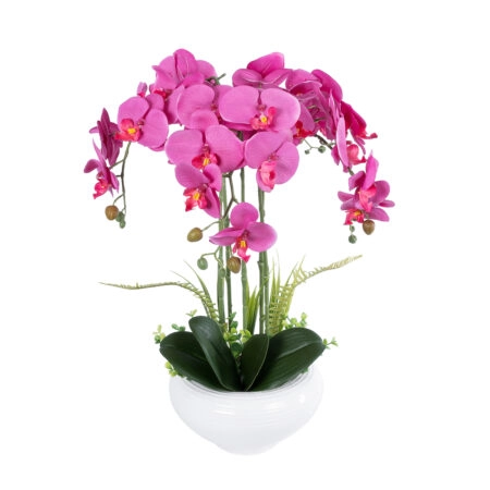 DARK PINK ORCHID 21123 Διακοσμητικό Φυτό Φούξια Ορχιδέα Υ50cm - Τεχνητες Ορχιδεες