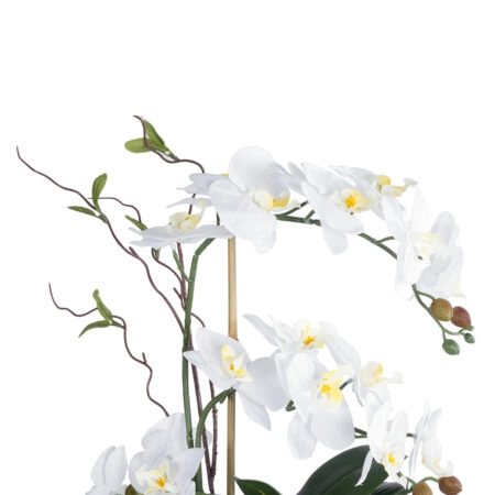 WHITE ORCHID 21125 Διακοσμητικό Φυτό Λευκή Ορχιδέα Υ42cm - Τεχνητες Ορχιδεες Sticky 2
