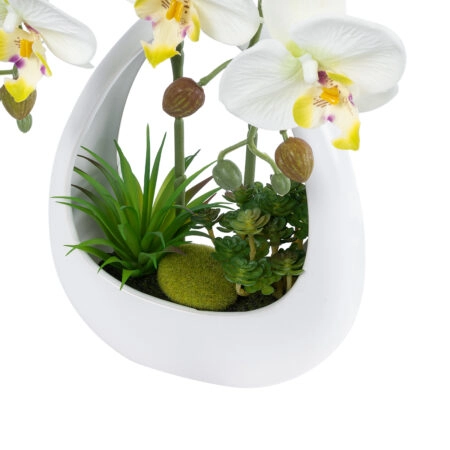 WHITE ORCHID 21128 Διακοσμητικό Φυτό Λευκή Ορχιδέα Υ39cm - Τεχνητες Ορχιδεες Sticky 2