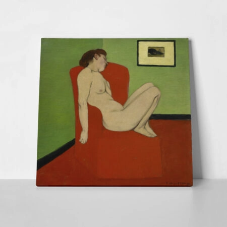 FELIX VALLOTTON – FEMME NUE ASSISE DANS UN FAUTEUIL_A