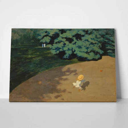 FELIX VALLOTTON – LE BALLON AU COIN DE PARC AVEC ENFANT_A