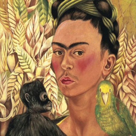 Πινακας σε καμβά FRIDA KAHLO - SELF PORTRAIT WITH MONKEY AND PARROT - Frida Kahlo Sticky 6
