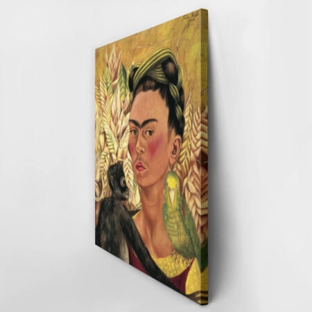 Πινακας σε καμβά FRIDA KAHLO - SELF PORTRAIT WITH MONKEY AND PARROT - Frida Kahlo Sticky 3
