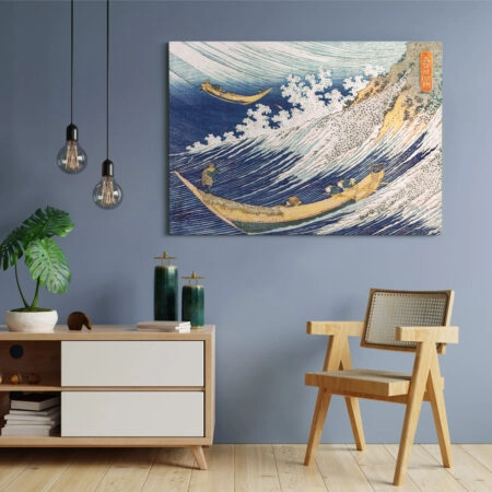 Πινακας σε καμβά HOKUSAI - A WILD SEA AT COSHI