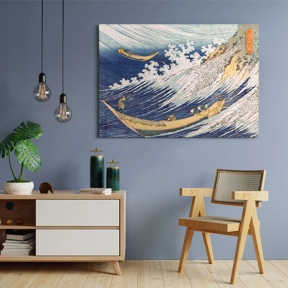 Πινακας σε καμβά HOKUSAI - A WILD SEA AT COSHI