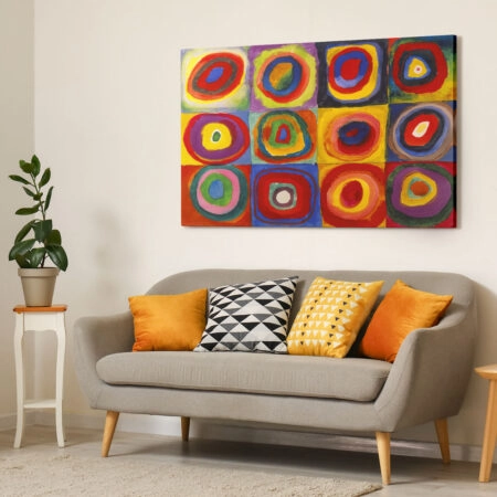 Πινακας σε καμβά KANDINSKY - SQUARES WITH CONCENTRIC CIRCLES