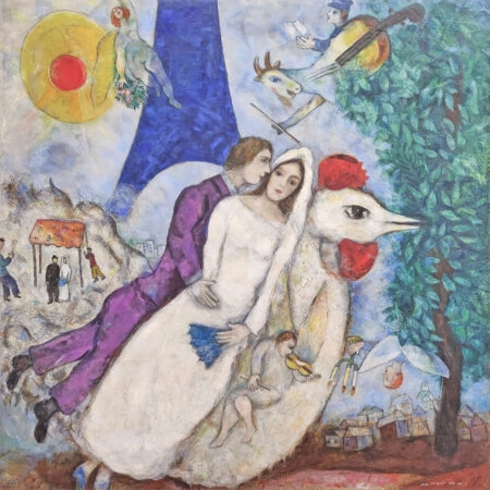 Πίνακας σε καμβά MARC CHAGALL - LES MARLES DE LA TOUR EIFFEL - Αλλοι ζωγραφοι Sticky 6