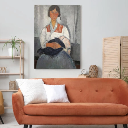Πινακας σε καμβά MODIGLIANI - FEMME GITANE AVEC ENFANT