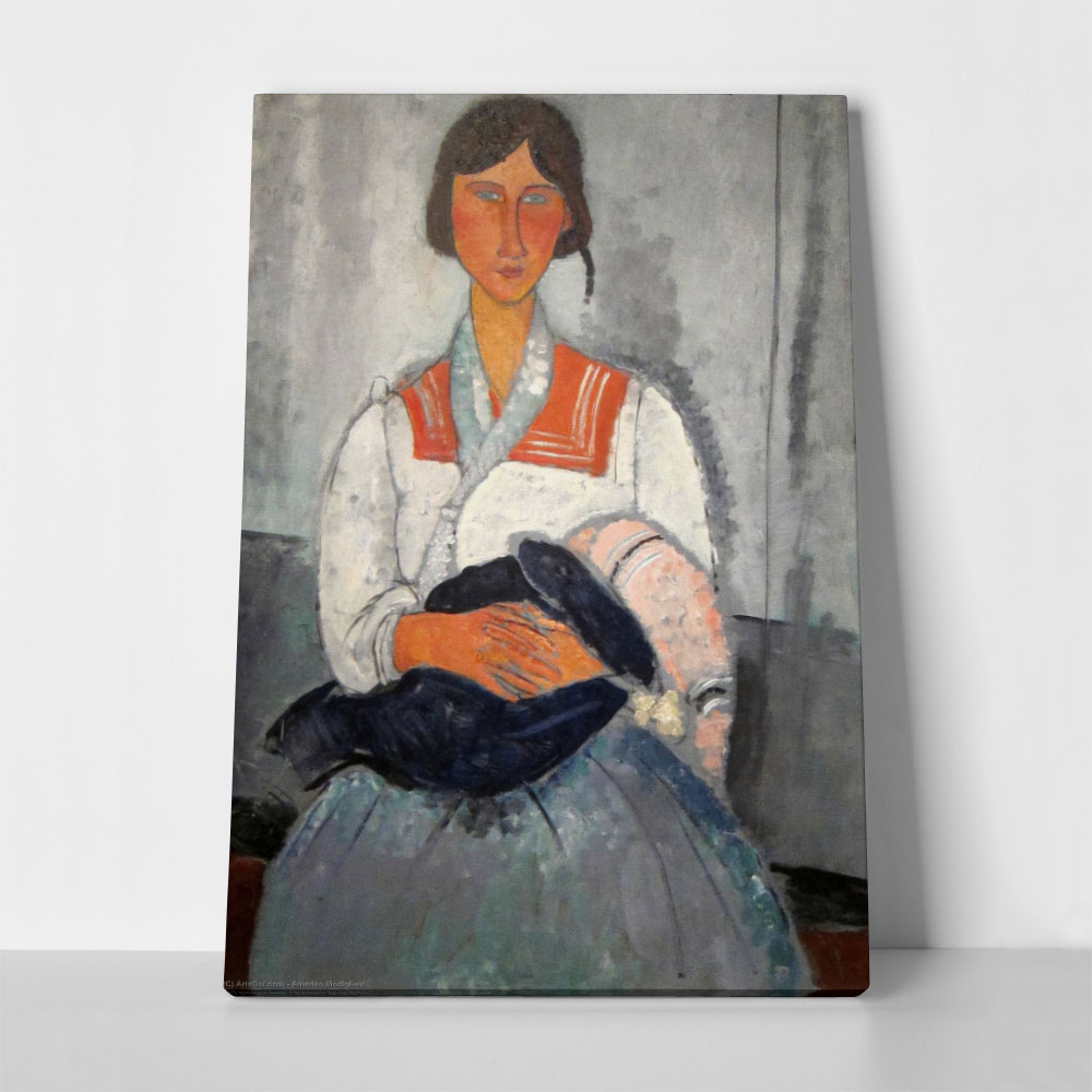 Πινακας σε καμβά MODIGLIANI - FEMME GITANE AVEC ENFANT