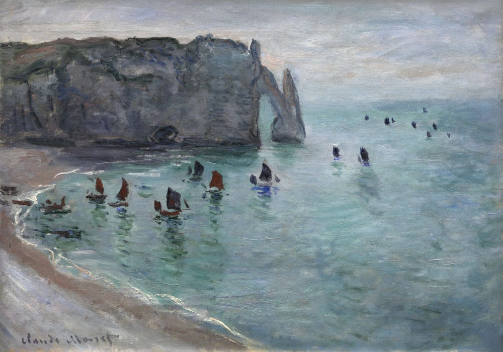 Πινακας σε καμβά MONET - FISHING BOATS LEAVING THE HARBOUR
