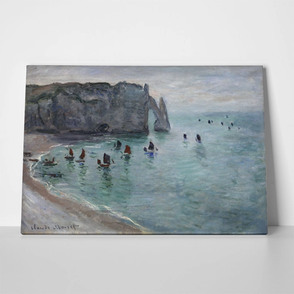 Πινακας σε καμβά MONET - FISHING BOATS LEAVING THE HARBOUR