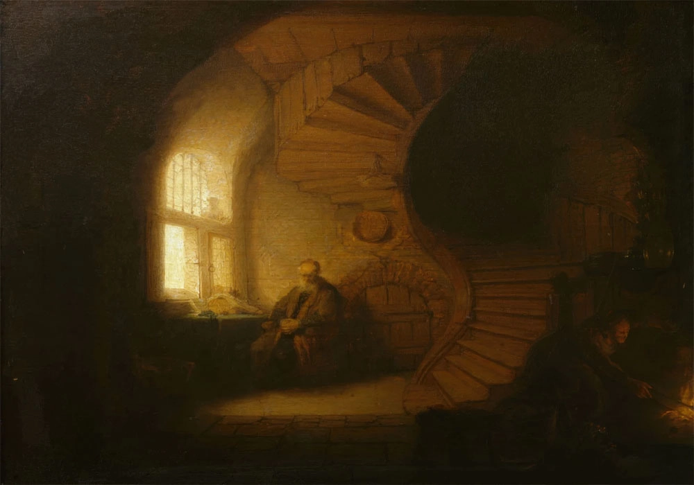 Πινακας σε καμβά REMBRANDT - PHILOSOPHE EN MEDITATION