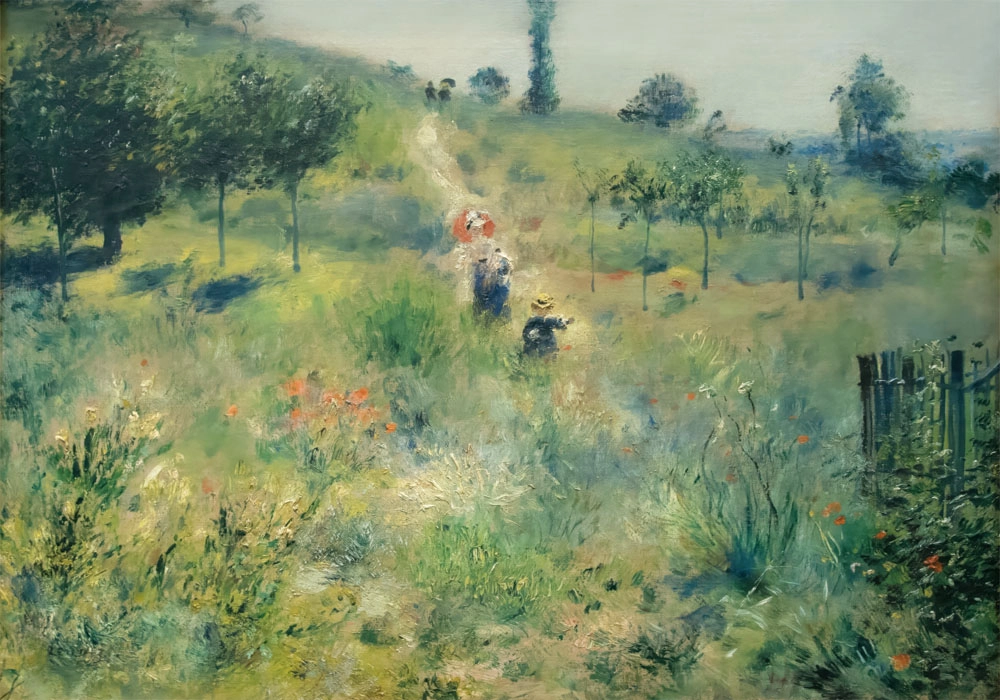 Πινακας σε καμβά RENOIR - CHEMIN MONTANT DANS LES HAUTES HERBES