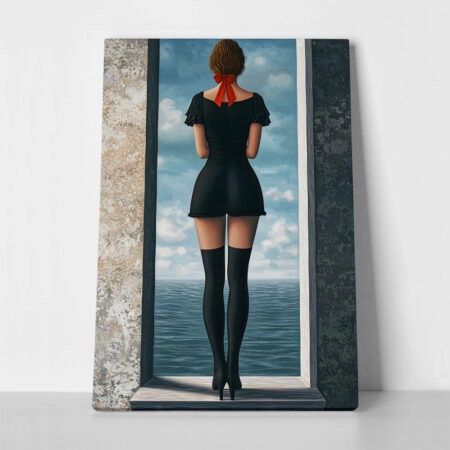 Πινακας σε καμβά WOMAN IN FRONT OF SEA RETRO DREAMSCAPE - Πινακες σε καμβα Sticky 1