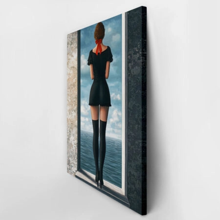 Πινακας σε καμβά WOMAN IN FRONT OF SEA RETRO DREAMSCAPE - Πινακες σε καμβα Sticky 3