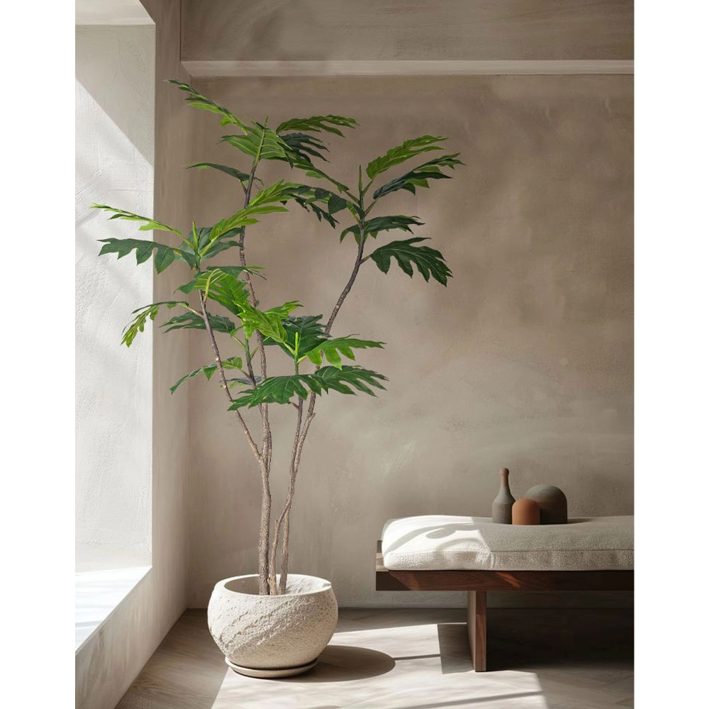 BREADFRUIT TREE ΔΕΝΤΡΟ ΤΕΧΝΗΤΟ ΣΕ ΓΛΑΣΤΡΑ 180 PE ΠΡΑΣΙΝΟ ΜΕΤΑΞΩΤΟ ΥΦΑΣΜΑ