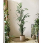 MAJESTY PALM ΔΕΝΤΡΟ ΤΕΧΝΗΤΟ ΣΕ ΓΛΑΣΤΡΑ 180 PVC ΠΡΑΣΙΝΟ ΜΑΥΡΟ ΤΣΙΜΕΝΤΟ