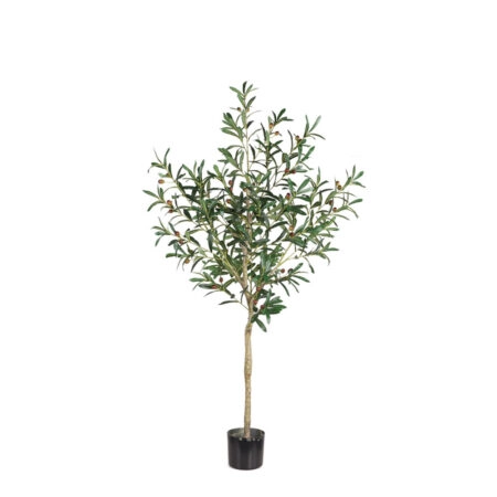 OLIVE TREE ΔΕΝΤΡΟ ΤΕΧΝΗΤΟ ΣΕ ΓΛΑΣΤΡΑ 155 PVC ΠΡΑΣΙΝΟ ΜΑΥΡΟ ΤΣΙΜΕΝΤΟ - 