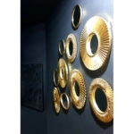 SOL ΚΑΘΡΕΠΤΗΣ ΤΟΙΧΟΥ 50x50x3.5 POLYRESIN ΧΡΥΣΟ ANTIQUE