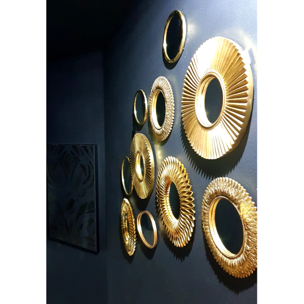 SOL ΚΑΘΡΕΠΤΗΣ ΤΟΙΧΟΥ 50x50x3.5 POLYRESIN ΧΡΥΣΟ ANTIQUE