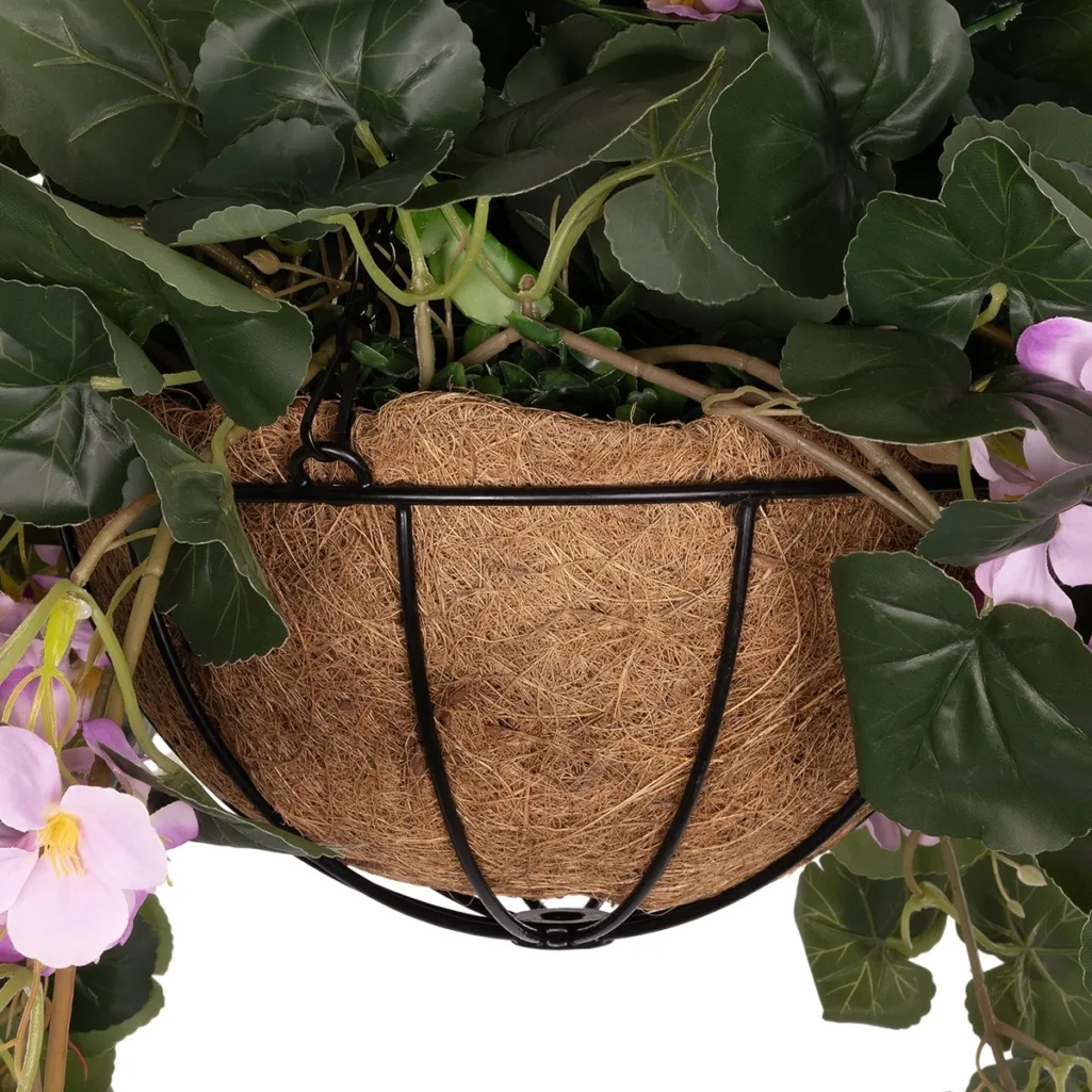 BEGONIA HANGING PLANT 20639 Τεχνητό Κρεμαστό Διακοσμητικό Φυτό Βιγόνια Π75 x Μ75 x Y80cm