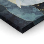 Σετ Δίπτυχος Πινακας σε καμβά ABSTRACT GOLD ILLUSTRATION WITH WHALE