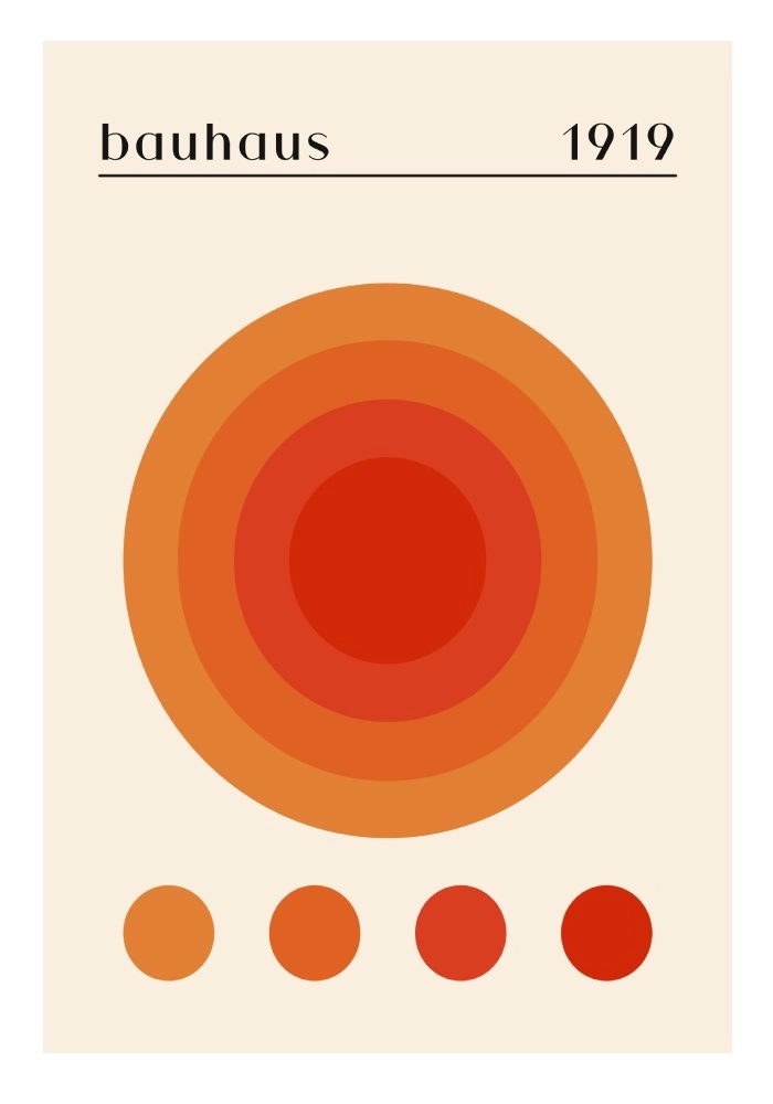 Πόστερ BAUHAUS ORANGE CIRCLES