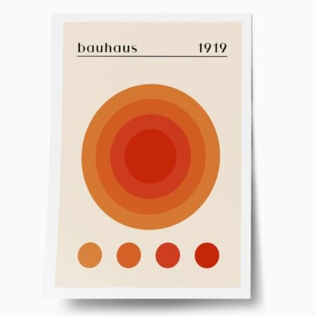 Πόστερ BAUHAUS ORANGE CIRCLES - Abstract - Αφηρημένα Sticky 1