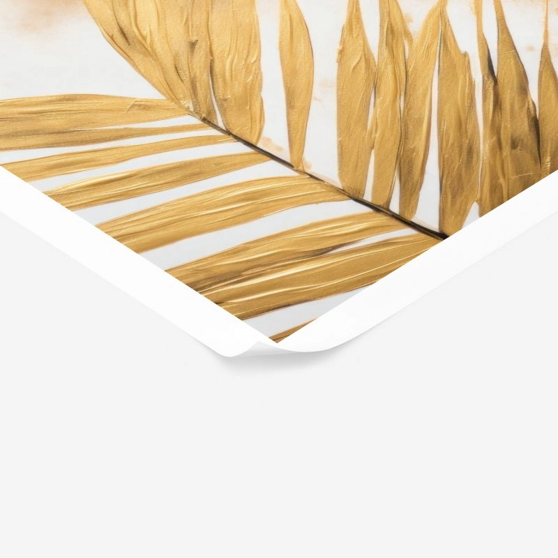Πόστερ BLACK AND GOLD PALM LEAVES