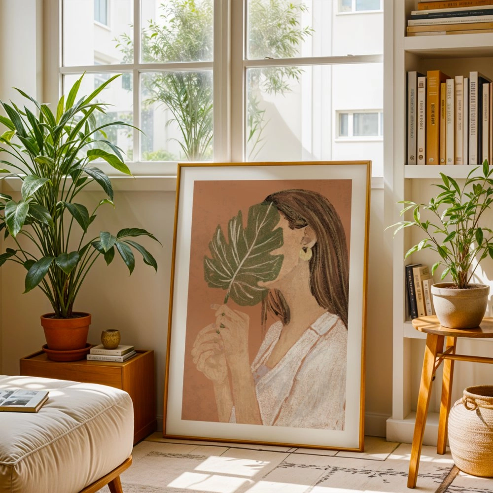 Πόστερ BOHO WOMAN WITH LEAF