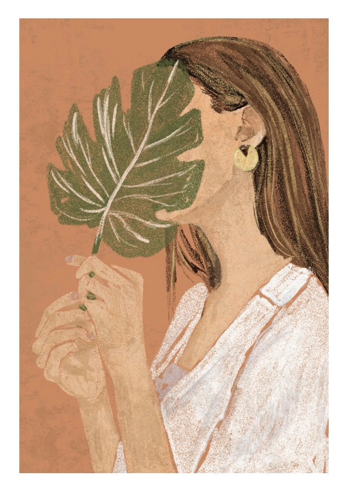 Πόστερ BOHO WOMAN WITH LEAF