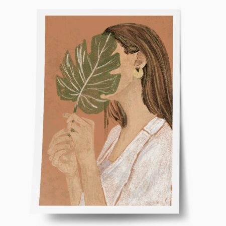 Πόστερ BOHO WOMAN WITH LEAF - Πορτραιτα - Φιγουρες Sticky 1