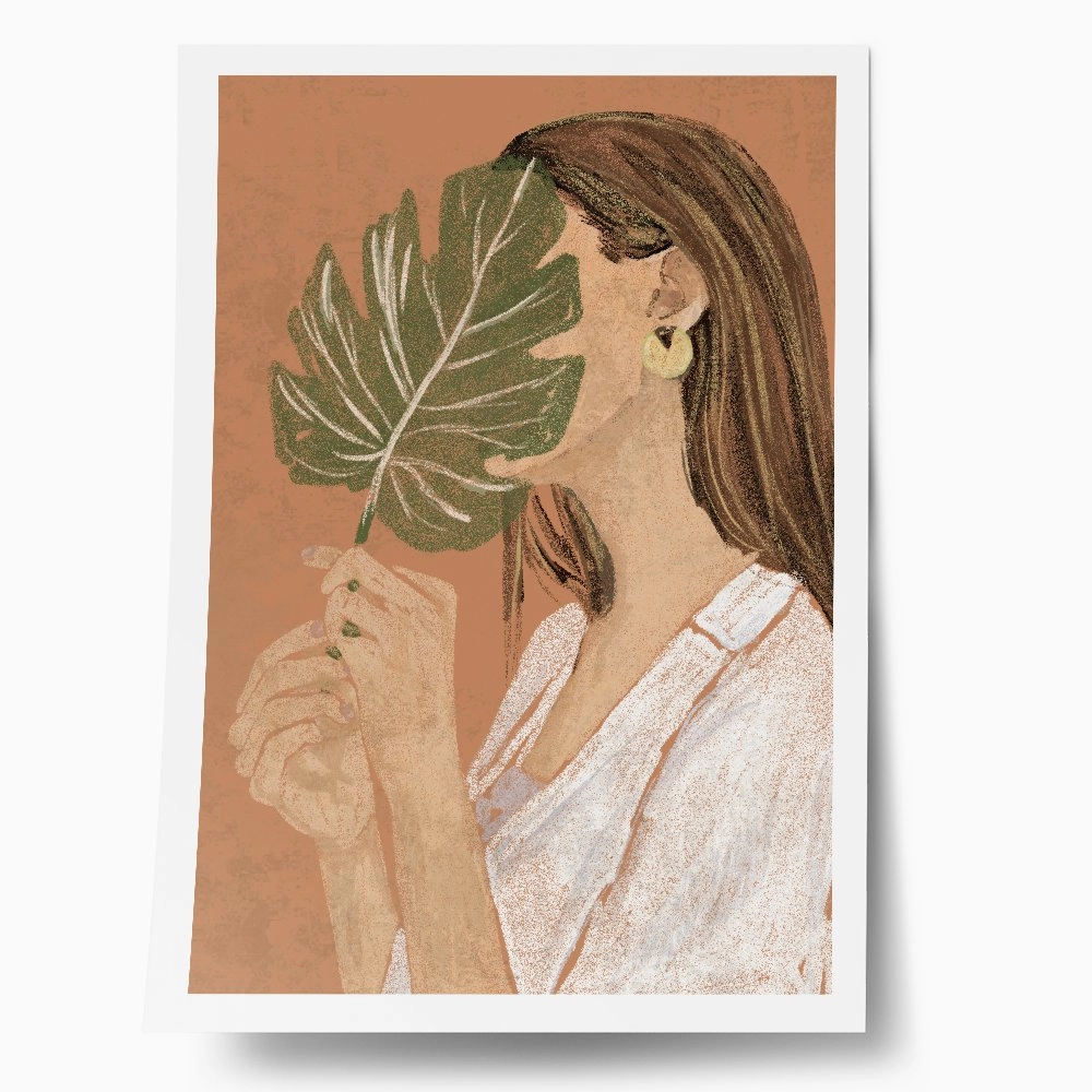 Πόστερ BOHO WOMAN WITH LEAF
