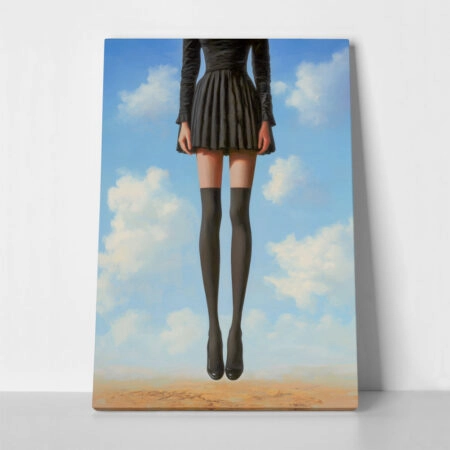 Πινακας σε καμβά FLOATING WOMAN WITH BLACK SKIRT RETRO DREAMSCAPE - Εργα Τεχνης Sticky 1