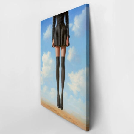 Πινακας σε καμβά FLOATING WOMAN WITH BLACK SKIRT RETRO DREAMSCAPE - Εργα Τεχνης Sticky 3