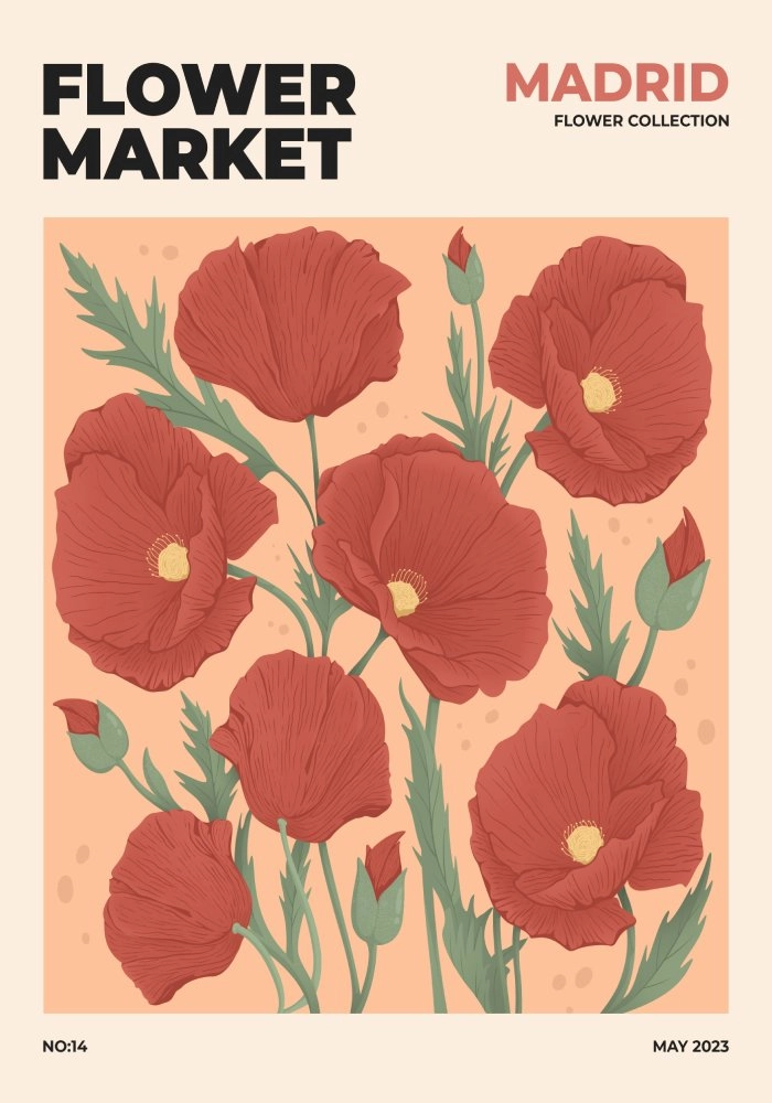 Πόστερ FLOWER MARKET MADRID