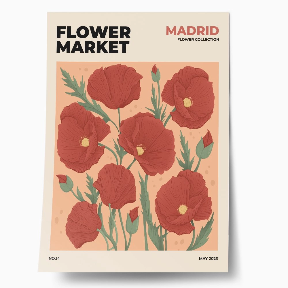 Πόστερ FLOWER MARKET MADRID