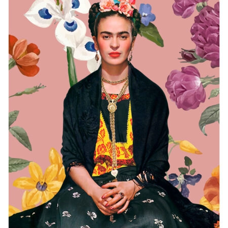 Πόστερ FRIDA KAHLO ON PINK FLORAL - Διασημοι Ζωγραφοι Sticky 3