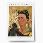 Πόστερ FRIDA KAHLO - SELF PORTRAIT WITH MONKEY AND PARROT