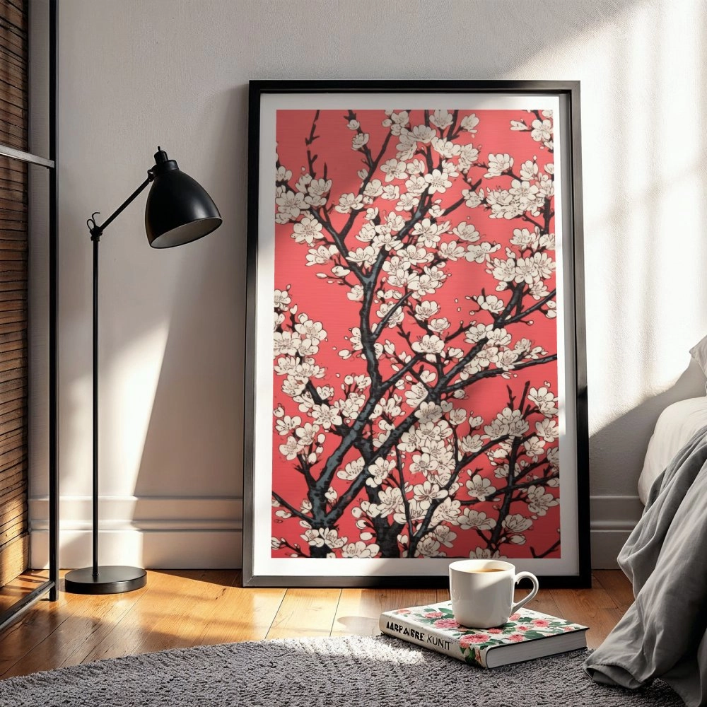 Πόστερ JAPANESE ALMOND BLOSSOM RED