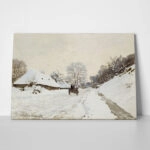 Πινακας σε καμβά MONET - A CART ON THE SNOWY ROAD AT HONFLEUR