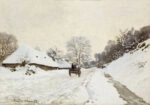Πινακας σε καμβά MONET - A CART ON THE SNOWY ROAD AT HONFLEUR