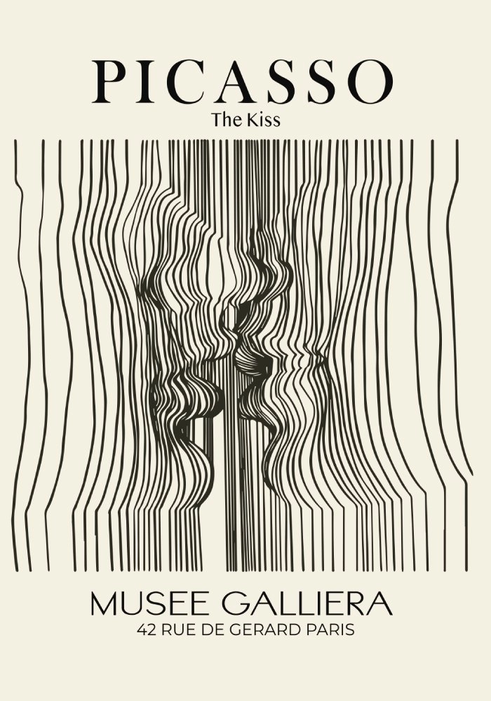 Πόστερ PICASSO - THE KISS LINEART