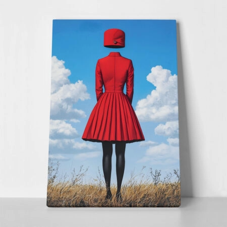 Πινακας σε καμβά RED DRESSED HEADLESS WOMAN WITH HAT RETRO DREAMSCAPE - Μοδα και Διασκεδαση Sticky 1