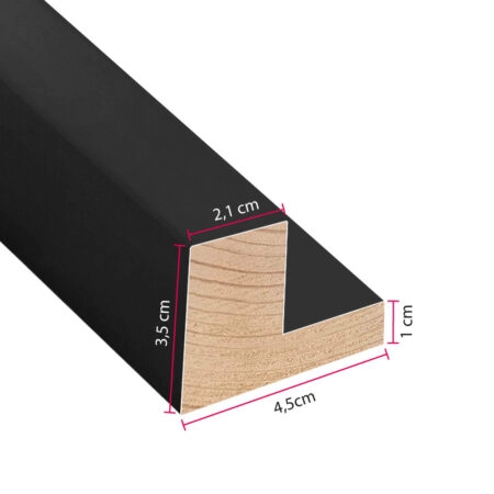 Κορνίζα ΣΚΟΤΙΑ 2,1cm ΜΑΥΡΟ ΜΑΤ - Κορνιζες custom Sticky 2