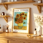 Πόστερ VAN GOGH - SUNFLOWERS TURQUOISE