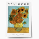Πόστερ VAN GOGH - SUNFLOWERS TURQUOISE